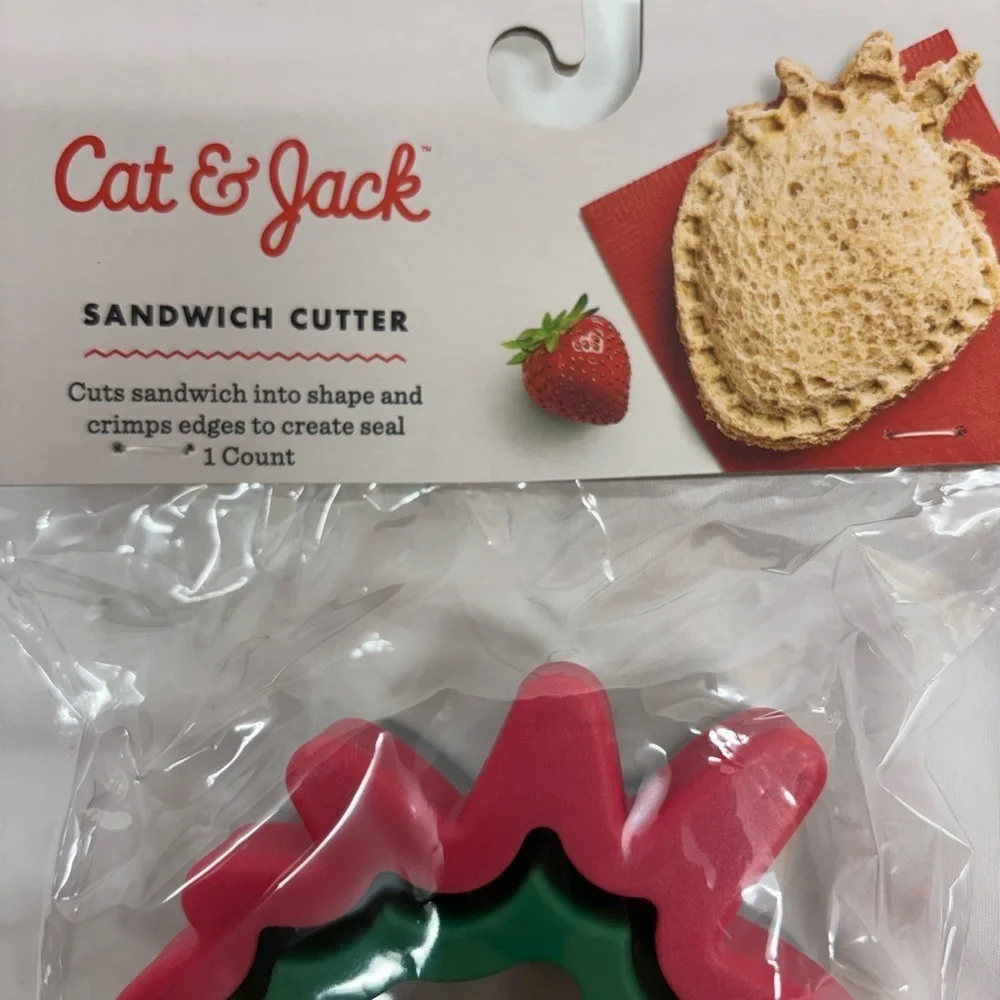 NWT Sandwich Cutter - Cat & Jack Strawberry: Steel Cookie Shape Cutter